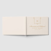 エレガントヴィンテージモノグラム結婚スクリプト ゲストブック (全面)