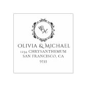 エレガントヴィンテージモノグラ結婚ム差出人住所 ラバースタンプ (インプリント)