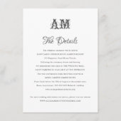 エレガントヴィンテージモノグ結婚ラム詳細 エンクロージャーカード (正面)
