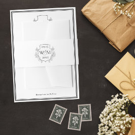 エレガントヴィンテージモノグ結婚ラム 招待状ベリーバンド