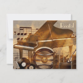 エレガントヴィンテージユニセックス音楽リサイタル招待状 招待状