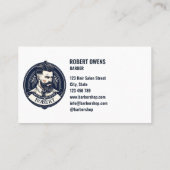 エレガントヴィンテージユニーク理容師ショップヘア 名刺 (裏面)