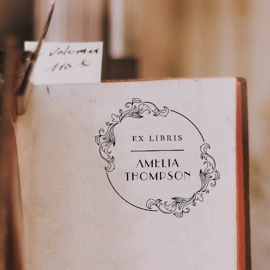 エレガントヴィンテージラウンドフレームExライブラリ名 ラバースタンプ