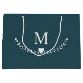 エレガントヴィンテージリースとハート ラージペーパーバッグ (正面)