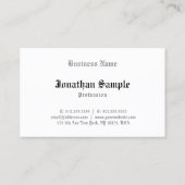 エレガントヴィンテージルックオールド英語の文字クール 名刺 (裏面)