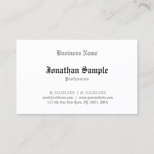 エレガントヴィンテージルックオールド英語の文字クール 名刺 (裏面)