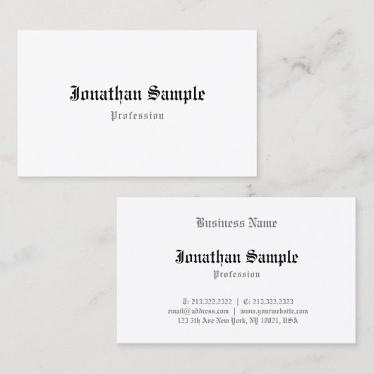 エレガントヴィンテージルックオールド英語の文字クール 名刺 (正面/裏面)