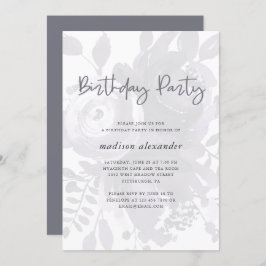 エレガントヴィンテージルックフローラ誕生日パーティー 招待状