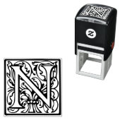 エレガントヴィンテージルネッサンス文字Nモノグラム セルフインキングスタンプ (インサイチュ)