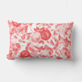 エレガントヴィンテージレッドトワールバラフローラ ランバークッション (正面)