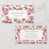 エレガントヴィンテージレッドフランスのカントリー・トイル・ディアー 名刺 (正面/裏面)