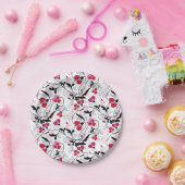 エレガントヴィンテージレッドブラック装飾フローラつる植物 ペーパープレート (パーティー)