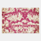 エレガントヴィンテージレッド湖トイレデジュイ ラッピングペーパーシート (正面2)