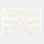 エレガントヴィンテージレッド金ゴールドクリスマスウィッシュスクリプト ラッピングペーパーシート (正面2)