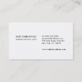 エレガントヴィンテージレッド黒ストライプメイクアップアーティスト 名刺 (裏面)