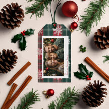 エレガントヴィンテージレッド&グリーン雪片の写真