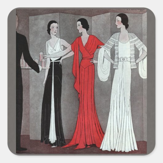 エレガントヴィンテージレトロアールデコパーティー スクエアシール (正面)