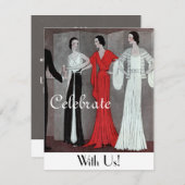 エレガントヴィンテージレトロアールデコパーティー 招待状 (正面/裏面)