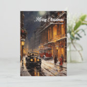 エレガントヴィンテージレトロクラシックナイトクリスマスシティ シーズンカード (スタンド正面)