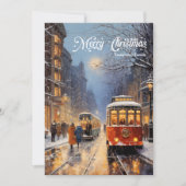 エレガントヴィンテージレトロクラシックナイトクリスマスシティ シーズンカード (正面)