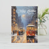 エレガントヴィンテージレトロクラシックナイトクリスマスシティ シーズンカード (スタンド正面)