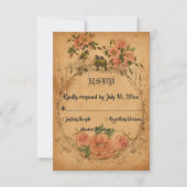 エレガントヴィンテージレトロクラシー旧クラシック結婚ズ 出欠カード (正面)