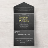 エレガントヴィンテージレトロシャルボ結婚ードスクリプト オールインワン招待状 (内側)