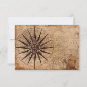 エレガントヴィンテージレトロ古い地図クラシック結婚の 出欠カード (裏面)