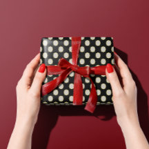 エレガントヴィンテージレトロ白黒水玉模様