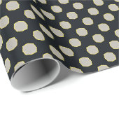 エレガントヴィンテージレトロ白黒水玉模様 ラッピングペーパー (ロールコーナー)