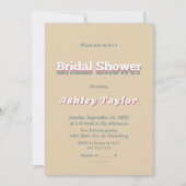 エレガントヴィンテージレトロ70s Groovyブライダルシャワー 招待状 (正面)