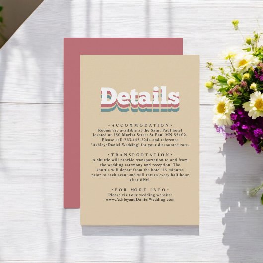 エレガントヴィンテージレトロ70s Groovyモダンの結婚 エンクロージャーカード