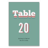 エレガントヴィンテージレトロ70s Groovyモダンの結婚 テーブルナンバー (裏面)