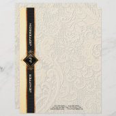 エレガントヴィンテージレーステクスチャ文房具紙 レターヘッド (正面/裏面)