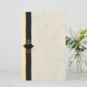 エレガントヴィンテージレーステクスチャ文房具紙 便箋 (スタンド正面)