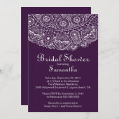 エレガントヴィンテージレースブライダルシャワー招待 招待状 (正面/裏面)