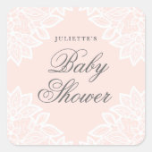 エレガントヴィンテージレース赤ちゃんシャワーシール スクエアシール (正面)