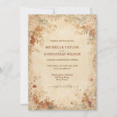 エレガントヴィンテージロコビクトリアンフローラ結婚ズ 招待状 (正面)