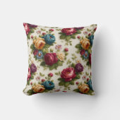 エレガントヴィンテージロスタイリッシュマンティックフローラシック クッション (正面)