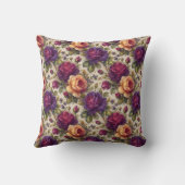 エレガントヴィンテージロスタイリッシュマンティックフローラシック クッション (裏面)