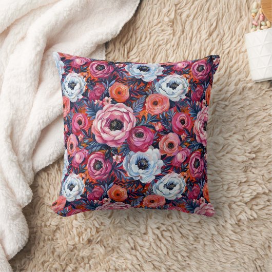 エレガントヴィンテージロスタイリッシュマンティックフローラシック クッション (ブランケット)