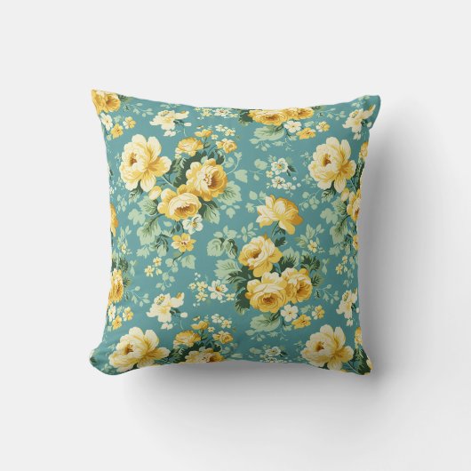 エレガントヴィンテージロスタイリッシュマンティックフローラシック クッション (正面)