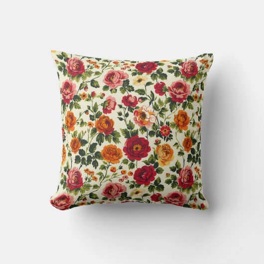 エレガントヴィンテージロスタイリッシュマンティックフローラシック クッション (正面)