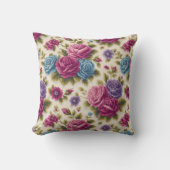 エレガントヴィンテージロスタイリッシュマンティックフローラシック クッション (正面)