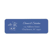 エレガントヴィンテージロマンスダスティブルーフローラ結婚ズ ラベル (正面)