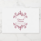 エレガントヴィンテージロマンスブルガン結婚ディズミニ リキュールボトルラベル (シングルラベル)