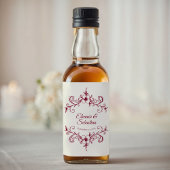 エレガントヴィンテージロマンスブルガン結婚ディズミニ リキュールボトルラベル