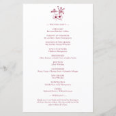 エレガントヴィンテージロマンスブルゴーニュ結婚式 プログラム (裏面)