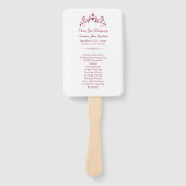 エレガントヴィンテージロマンスブルゴーニュ結婚式 プログラム ハンドファン (正面)