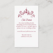 エレガントヴィンテージロマンスブルゴーニュQRコー結婚ド エンクロージャーカード (正面)